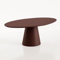 Mesa De Jantar Cone Oval 244x137 Cm Laca Vinho Marsala - 3