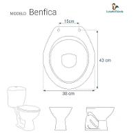 Assento Sanitario Antimicrobiano Benfica Branco Para Vaso Luzarte - 3