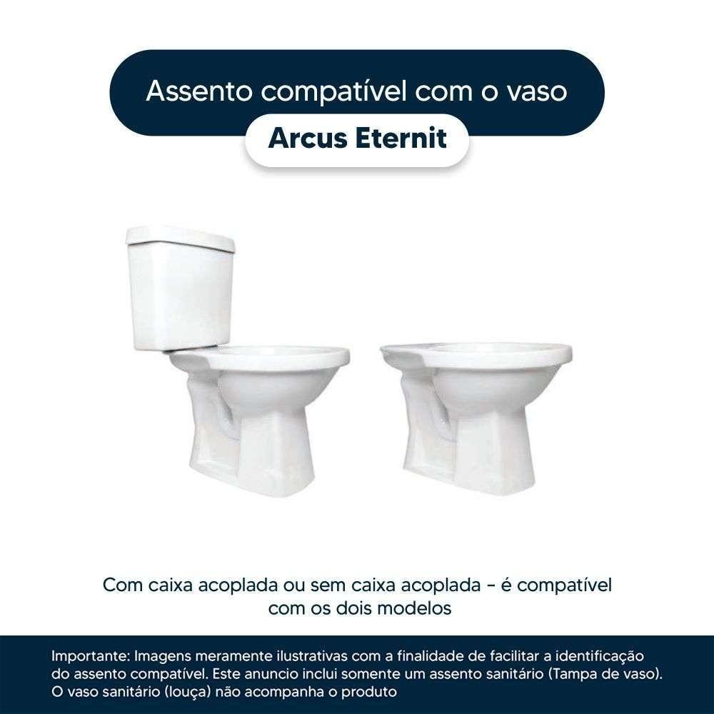 Assento Sanitario Antimicrobiano Arcus Branco Para Vaso Eternit - 4