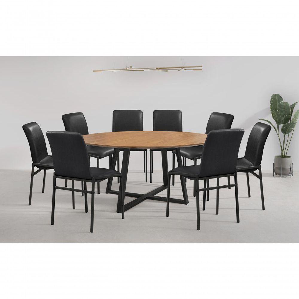 Conjunto Mesa Oliva 150cm 8 Cadeiras Premium Gol Decor Cinamomo-preto-preto-preto - 2