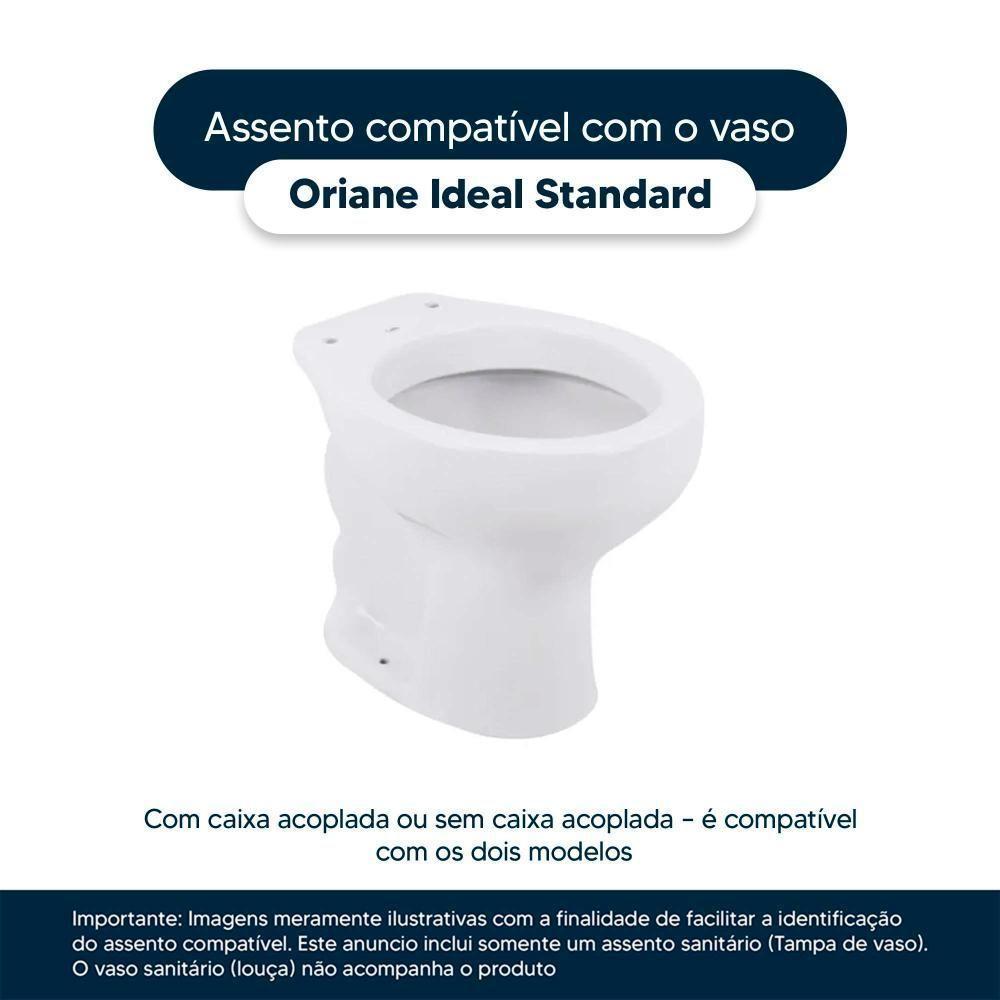 Tampa De Vaso Antimicrobiano Oriane Branco Para Bacia Ideal Standard - 4