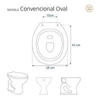 Tampa De Vaso Antimicrobiano Convencional Branco Para Bacia Hervy - 3