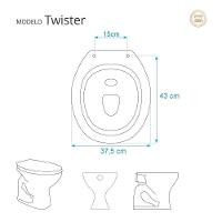 Assento Sanitario Antimicrobiano Twister Branco Para Vaso Hervy - 3