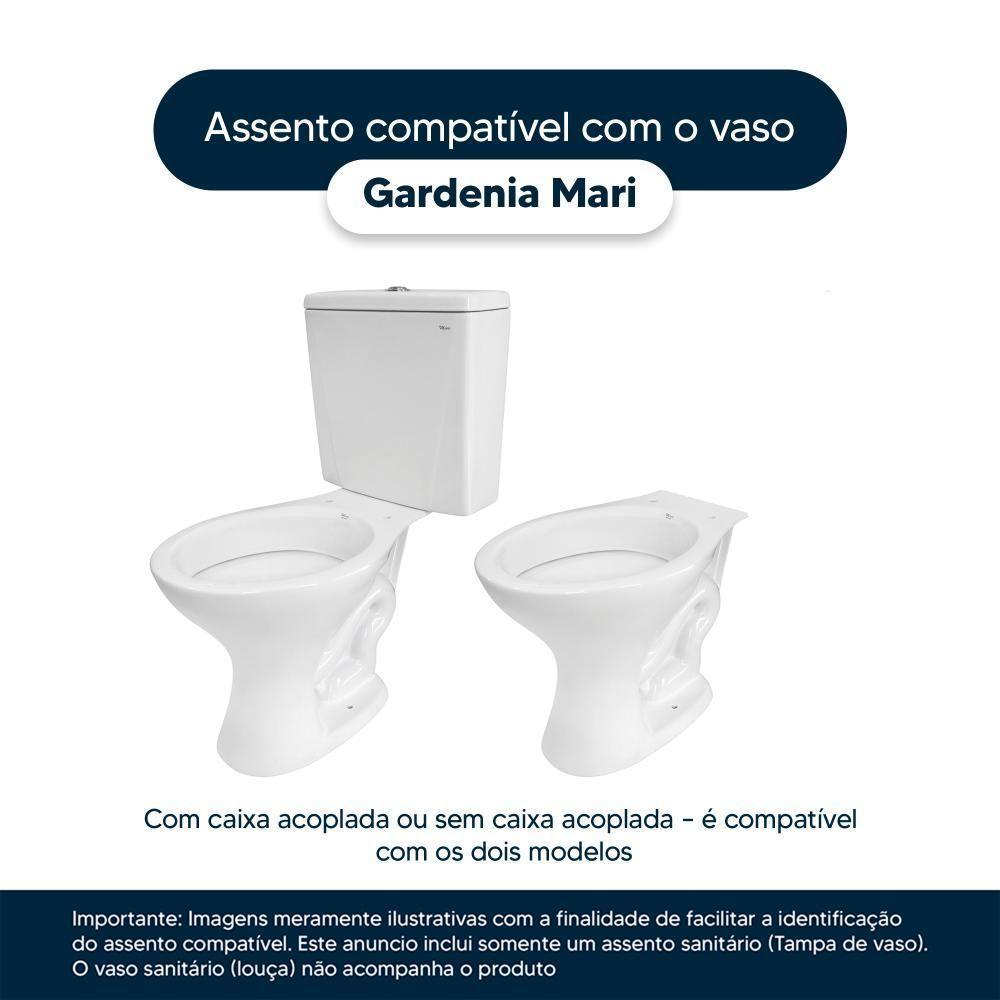 Assento Sanitario Antimicrobiano Gardenia Branco Para Vaso Mari - 2