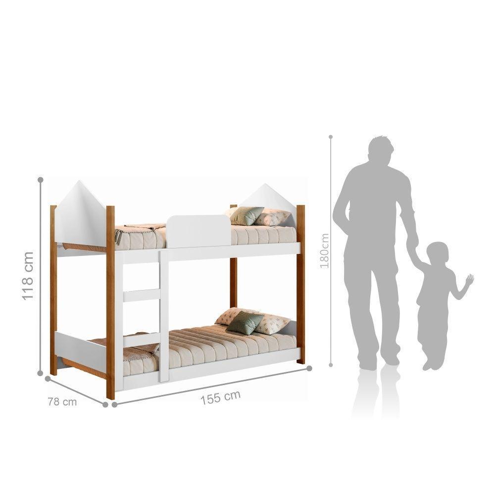 Mini Beliche Infantil Casa Samuel Branco Com Colchões - 4