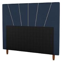Cabeceira Cama Box Casal Queen Size Dallas 160cm Veludo Azul - Abmaza - 1