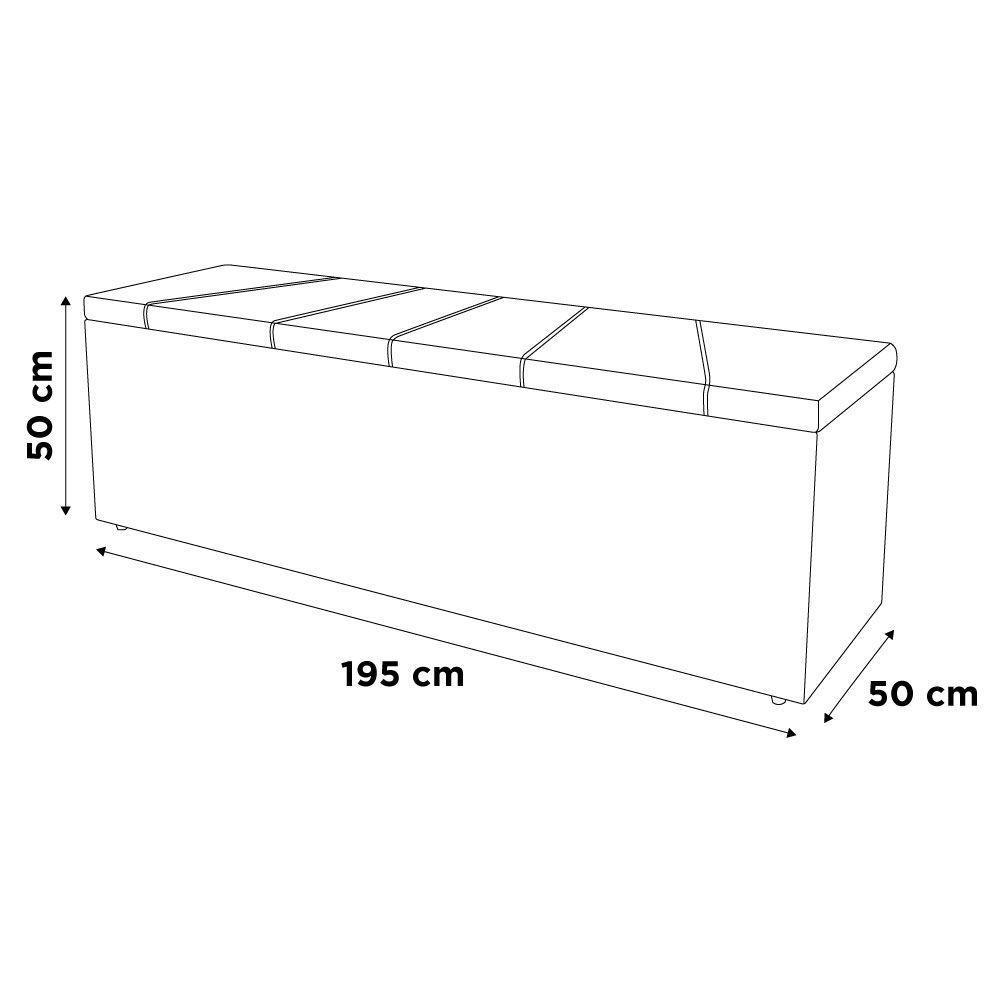 Calçadeira Baú King Size Berlyn 195cm Veludo Bege - Abmaza - 3