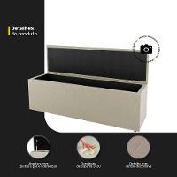 Calçadeira Baú King Size Berlyn 195cm Veludo Bege - Abmaza - 2