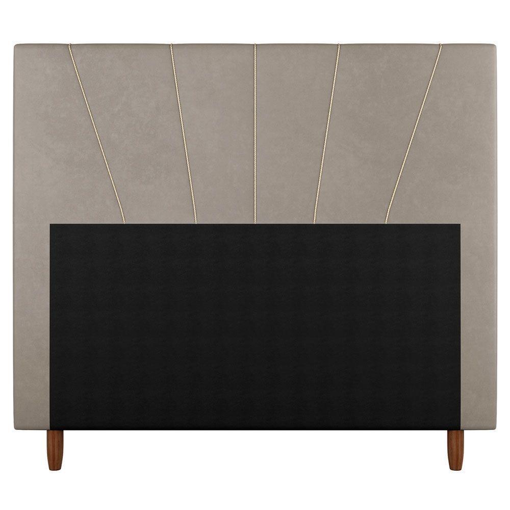 Cabeceira Cama Box Solteiro Dallas 90cm Suede Bege - Abmaza - 2