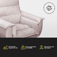 Kit 03 Poltronas Decorativas Modernas Sala E Recepção Monza Pés Palito Veludo Bege - Abmaza - 3