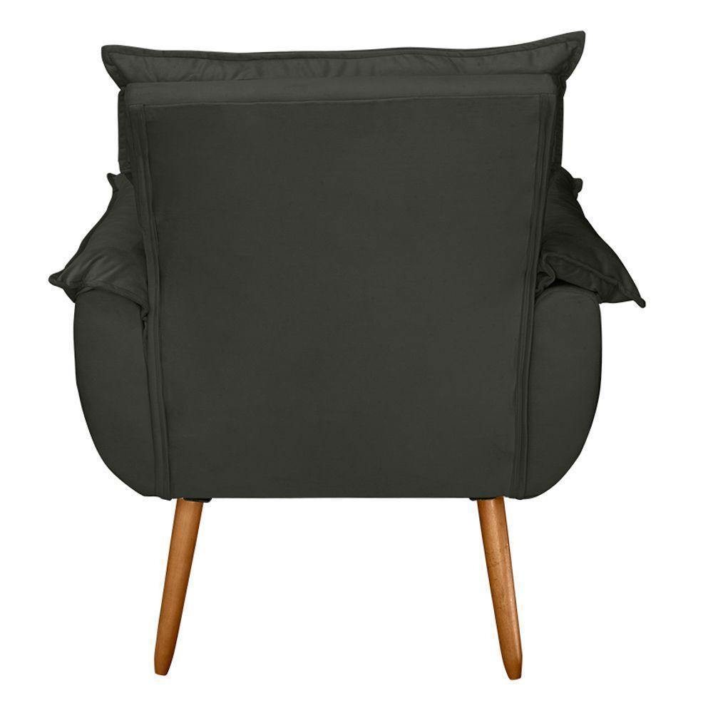 Kit 04 Poltronas Decorativas Modernas Sala E Recepção Monza Pés Palito Veludo Cinza - Abmaza - 6