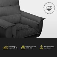 Kit 04 Poltronas Decorativas Modernas Sala E Recepção Monza Pés Palito Veludo Cinza - Abmaza - 3