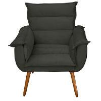 Kit 04 Poltronas Decorativas Modernas Sala E Recepção Monza Pés Palito Veludo Cinza - Abmaza - 5