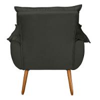 Kit 04 Poltronas Decorativas Modernas Sala E Recepção Monza Pés Palito Veludo Cinza - Abmaza - 6