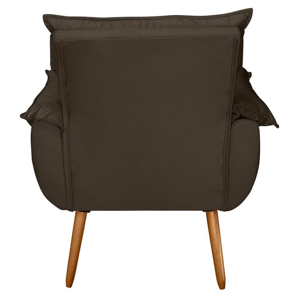 Kit 04 Poltronas Decorativas Modernas Sala E Recepção Monza Pés Palito Suede Marrom - Abmaza - 6