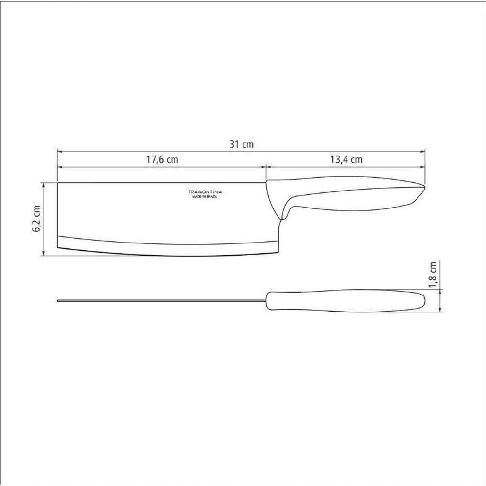 Cutelo Oriental Tramontina Plenus Cabo Preto 7 - 2