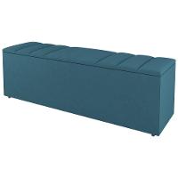 Calçadeira Baú Casal Grace 140cm Suede Turquesa - Abmaza - 1