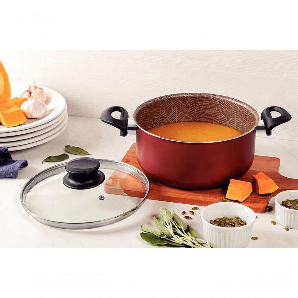 Caçarola Paris Alum. Antiad. 26cm 6,3 L Vermelho Tramontina - 5