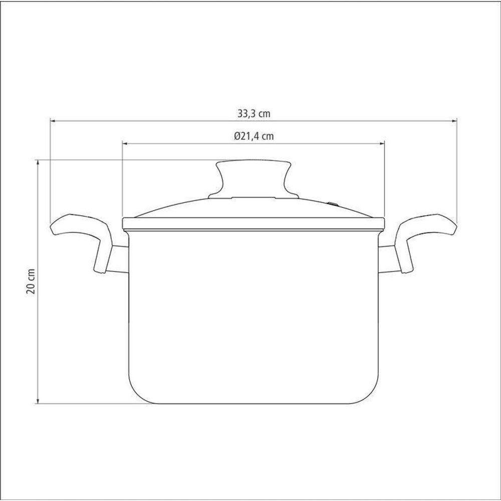 Caldeirão Paris Alum. Antiad. 20 Cm 4,2l Vermelho Tramontina - 4