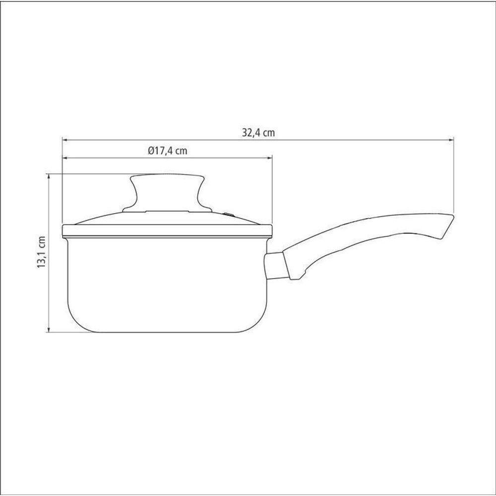 Panela 16 Cm 1,5 Litros Paris Chumbo Tramontina - 4