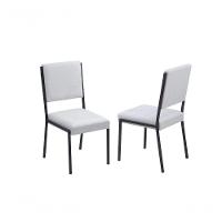 Conjunto Mesa Tóquio Tampo Vidro 160cm 6 Cadeiras Lisboa Gol Decor Vidro Off White-preto-tecido Bege-preto - 2