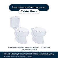 Tampa De Vaso Antimicrobiano Twister Branco Para Bacia Hervy