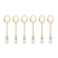 Conjunto 6 Colheres De Café De Zamac Crystal Dourado 11 Cm Wolff - 1