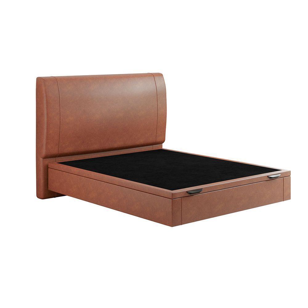 Cama Baú Flutuante Space Casal Couro Ecológico Pu - Skybox Cor Pu Telha - 6