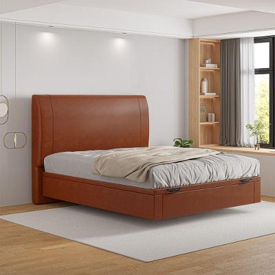 Cama Baú Flutuante Space Casal Couro Ecológico Pu - Skybox Cor Pu Telha