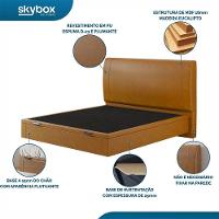 Cama Baú Flutuante Space Casal Couro Ecológico Pu - Skybox Cor Pu Caramelo