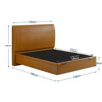 Cama Baú Flutuante Space Casal Couro Ecológico Pu - Skybox Cor Pu Caramelo - 5