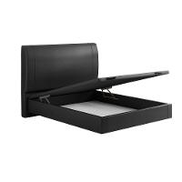 Cama Baú Flutuante Space Casal Couro Ecológico Pu - Skybox Cor Pu Preto - 8