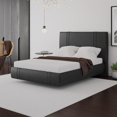 Cama Flutuante Star Casal Couro Ecológico Pu - Skybox Cor Pu Preto