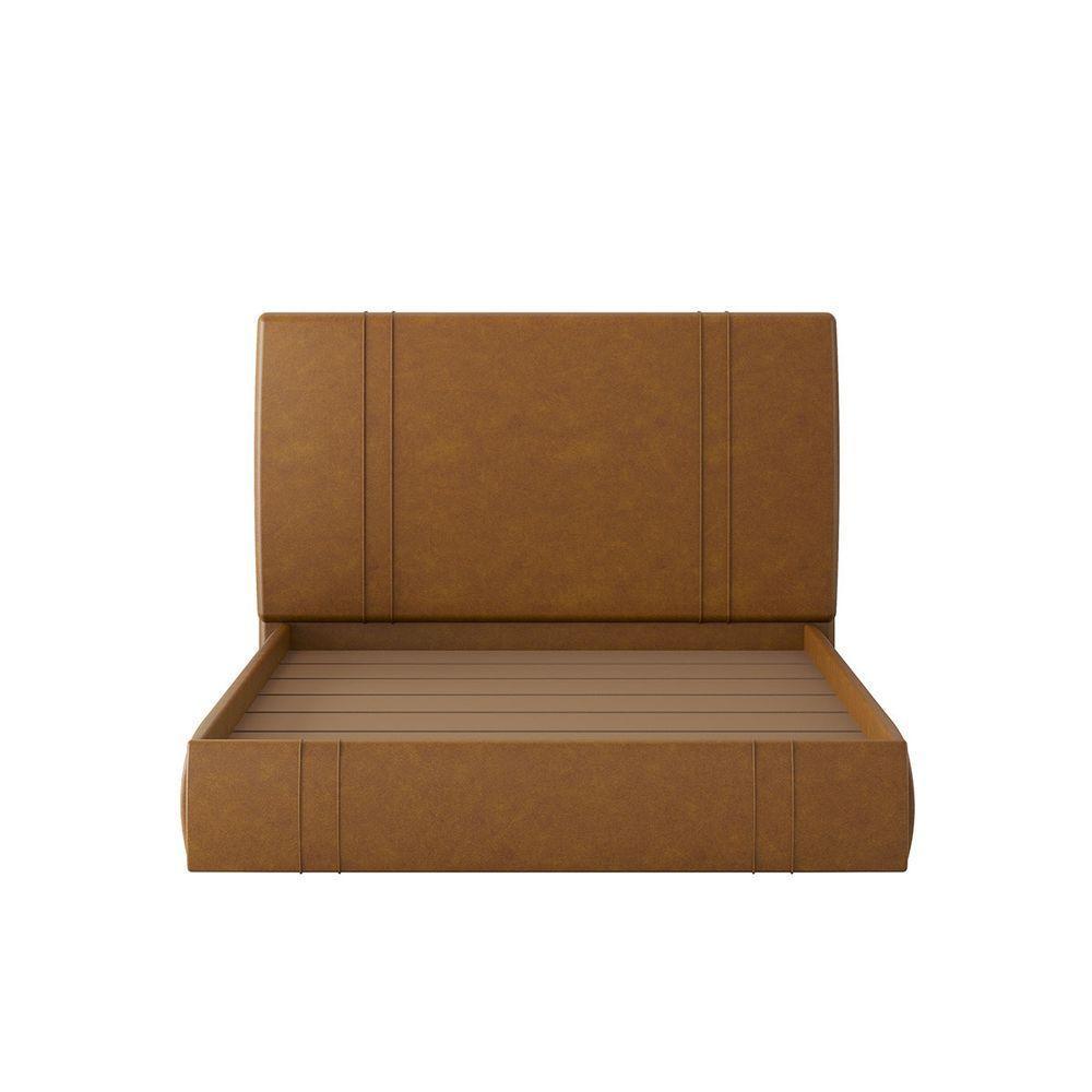 Cama Flutuante Star Casal Couro Ecológico Pu - Skybox Cor Pu Caramelo - 7