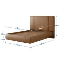 Cama Flutuante Star Casal Couro Ecológico Pu - Skybox Cor Pu Caramelo - 5