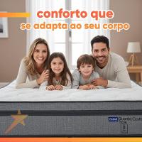 Colchão Casal Probel Molas Ensacadas Euro In 138x188x30cm Guarda Costas Stone Branco-cinza Branco - Cinza - 6