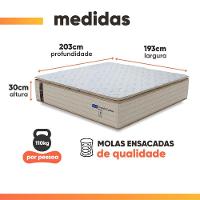 Colchão King Probel Molas Ensacadas Pillow Top 193x203x30cm Guarda Costas Genova Branco-bege Branco - Bege - 3