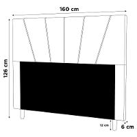 Cabeceira Cama Box Casal Queen Size Dallas 160cm Veludo Bege - Abmaza