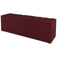 Calçadeira Baú Casal Grace 140cm Suede Bordô - Abmaza - 1