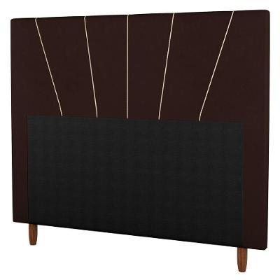 Cabeceira Cama Box Casal Dallas 140cm Sintético Marrom - Abmaza