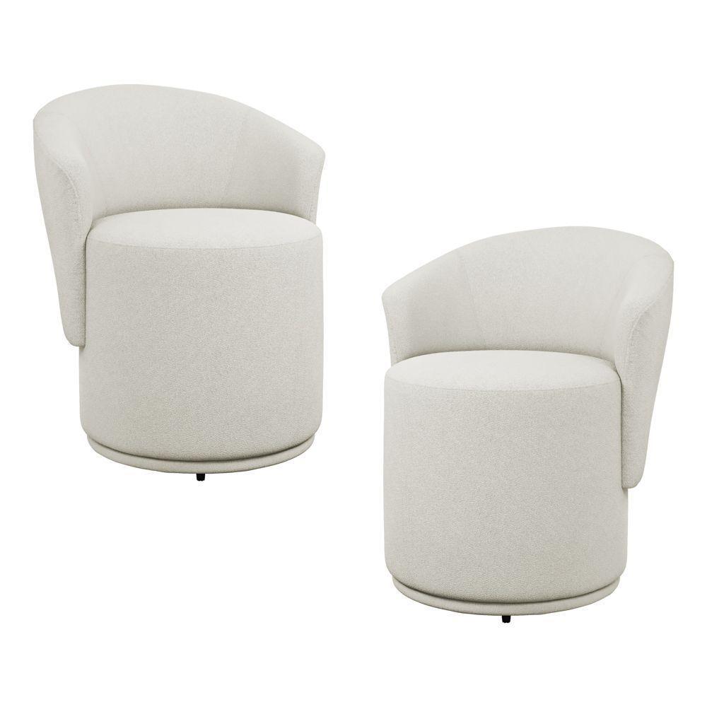 Kit 02 Poltronas Orgânicas Living Mavi Fixa Bouclê Creme - Abmaza - 1