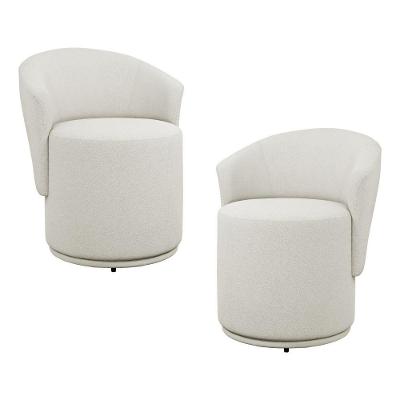 Kit 2 Poltronas Orgânicas Decorativas Mavi Creme Bouclê Abmaza