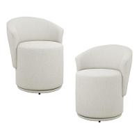 Kit 02 Poltronas Orgânicas Living Mavi Fixa Bouclê Creme - Abmaza - 1