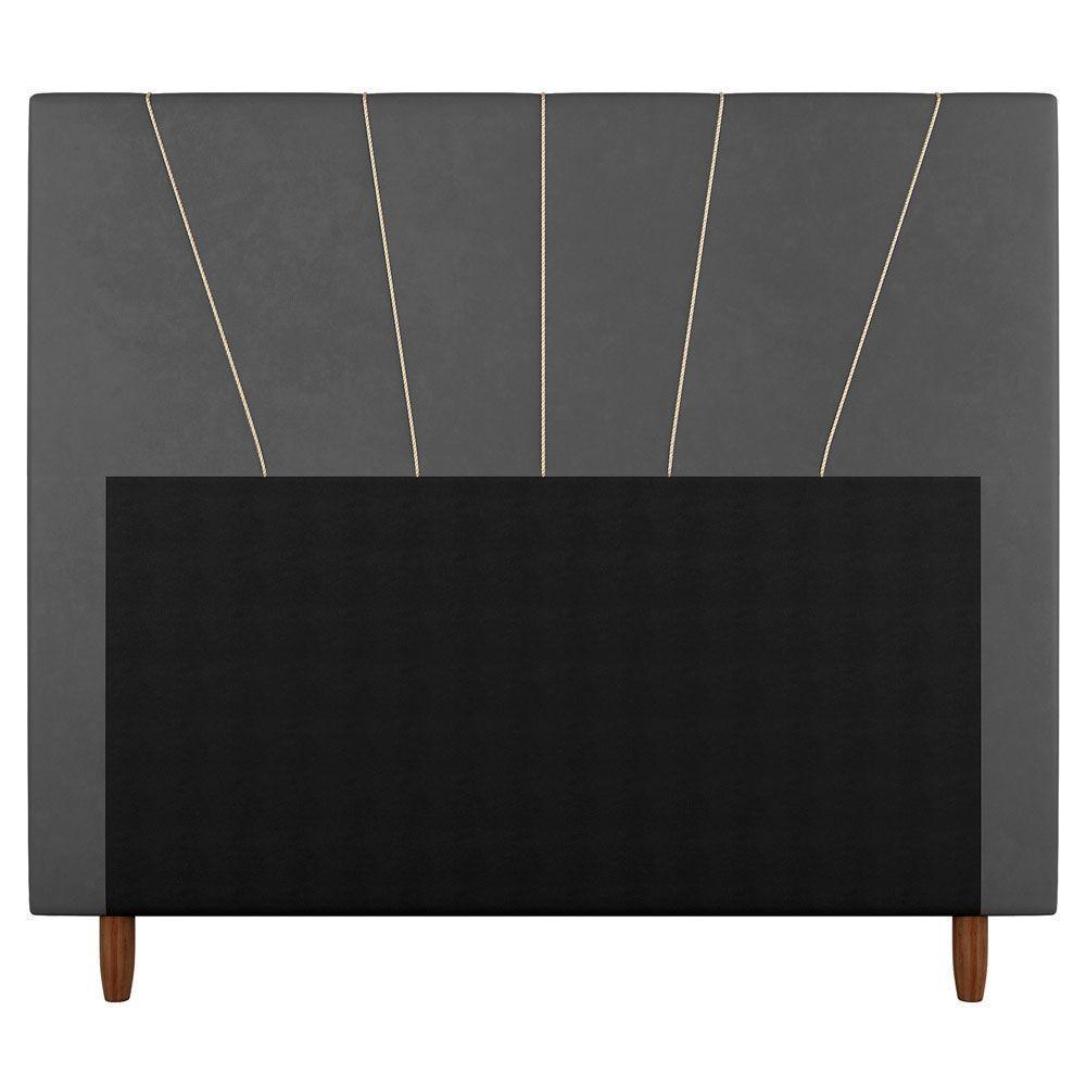 Cabeceira Cama Box Casal King Size Dallas 195cm Linho Cinza - Abmaza - 5