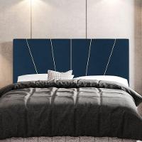 Cabeceira Cama Box Casal King Size Dallas 195cm Veludo Azul - Abmaza - 2