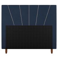 Cabeceira Cama Box Casal King Size Dallas 195cm Veludo Azul - Abmaza - 3