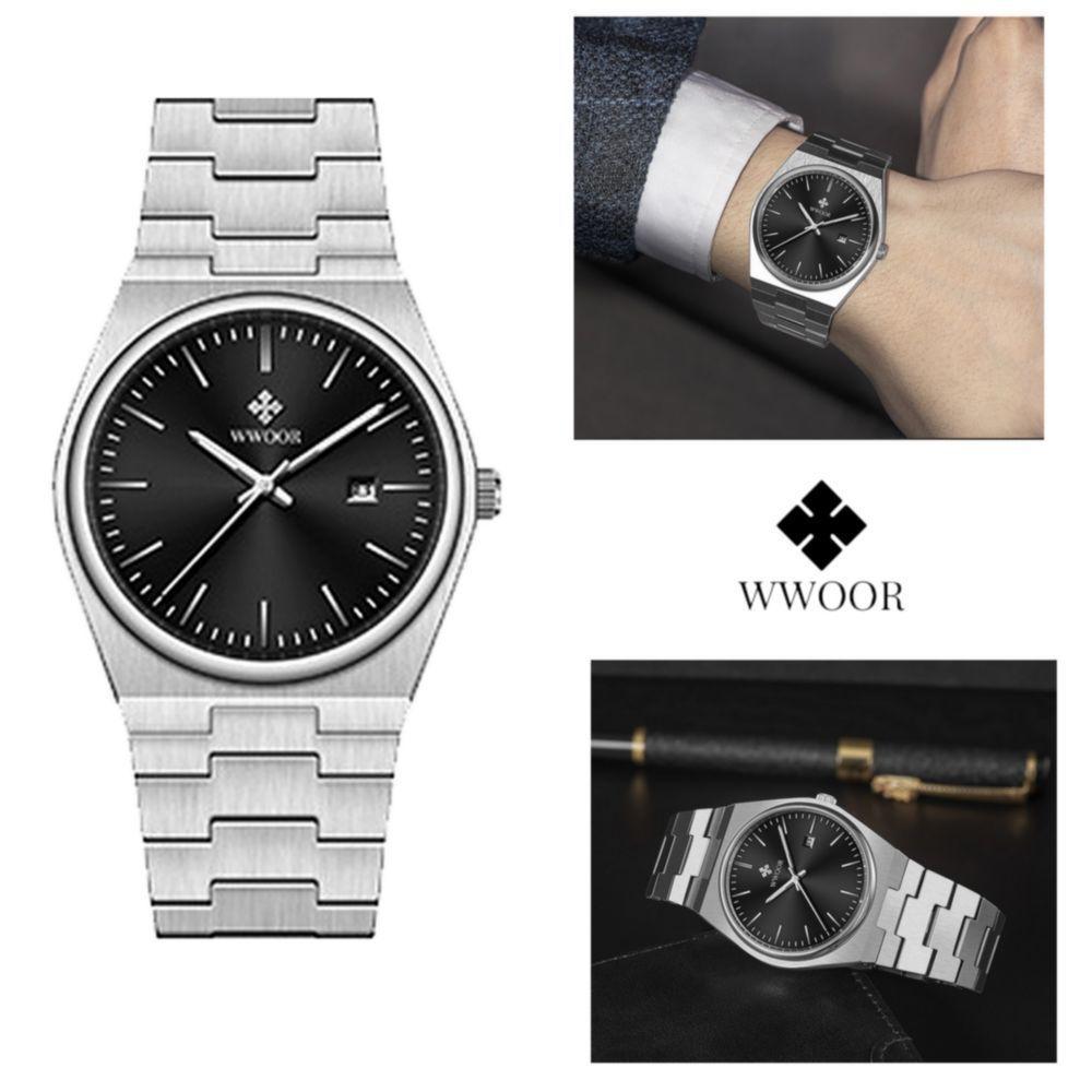 Relógio De Pulso Esportivo Aço Inoxidável Automatico Casual Preto - 2