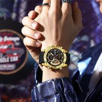 Relógios Em Design De Moda Casuais Da Marca Que São à Prova De água Preto Dourado - 2