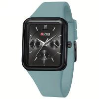 Relógio Quadrado De Quartzo Feminino Da Ofns, à Prova D'água Azul - 1