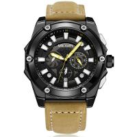 Relógio Masculino Casual Esportivo De Quartzo Com Cronógrafo Impermeavel Bege - 1